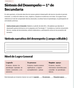 Un formulario educativo en español titulado 