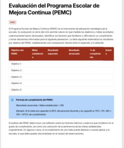 Informe de Evaluación Institucional y Rendición de Cuentas Primaria Ciclo 2025-2026 NEM | Basado en Programa Analítico y PEMC - Word Editable 13 Imagen 5 99
