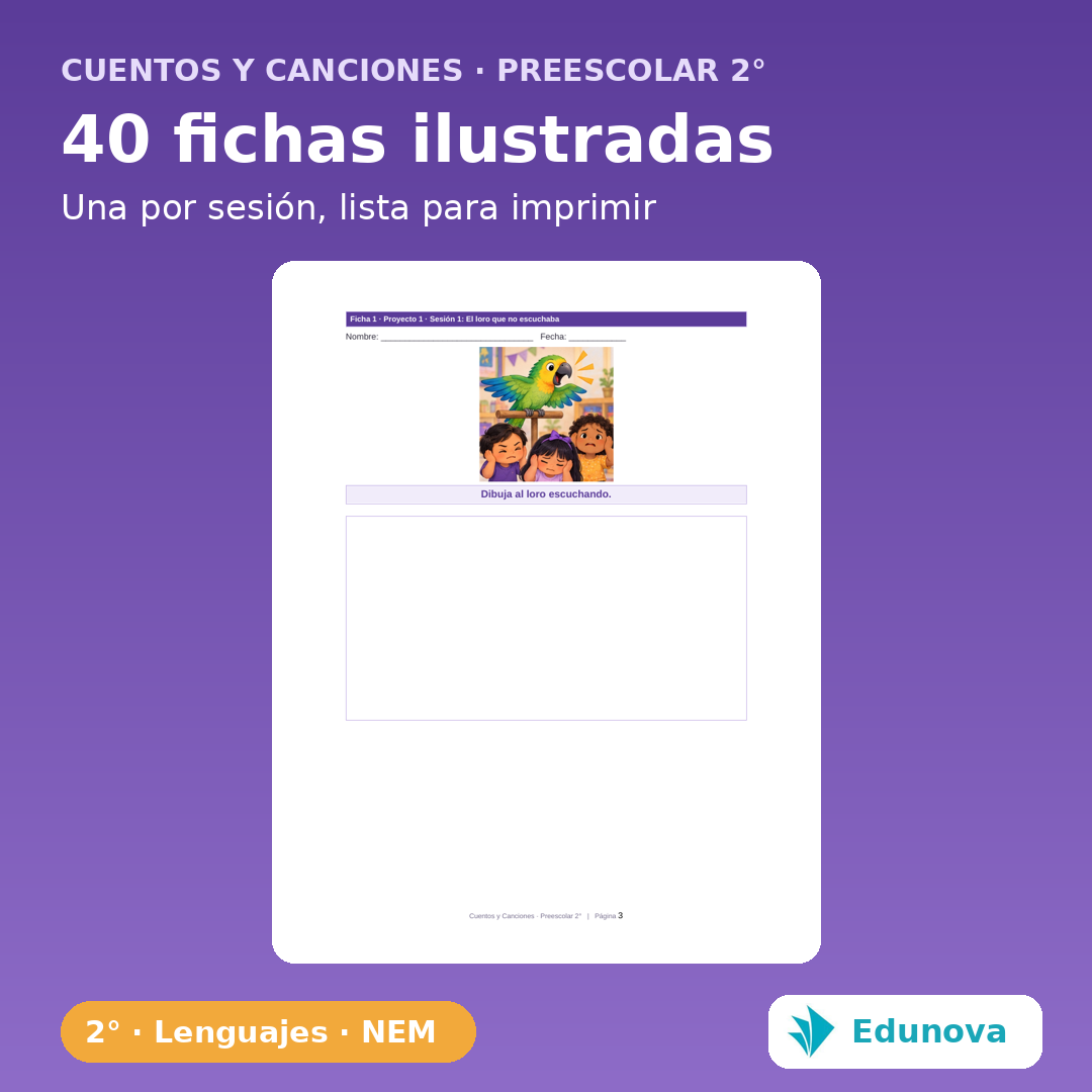 Cuentos y Canciones · Preescolar 2° | 10 Proyectos NEM Fase 2 · Lenguajes y 30 PDA · Recursos Interactivos 6 Cuentos y Canciones · Preescolar 2° | 10 Proyectos NEM Fase 2 · Lenguajes y 30 PDA · Recursos Interactivos - Imagen 6