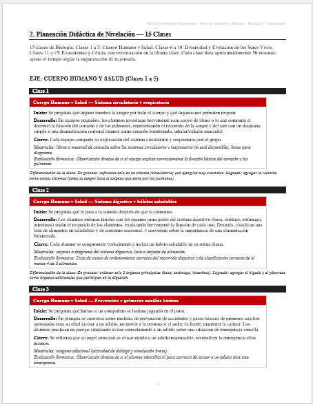 Kit de Evaluación Diagnóstica NEM Biología 1° de Secundaria 2026-2027 | 4 Herramientas para Evaluar y Atender el Rezago | Word y Excel Editable 7 Kit de Evaluación Diagnóstica NEM Biología 1° de Secundaria 2026-2027 | 4 Herramientas para Evaluar y Atender el Rezago | Word y Excel Editable - Image 7