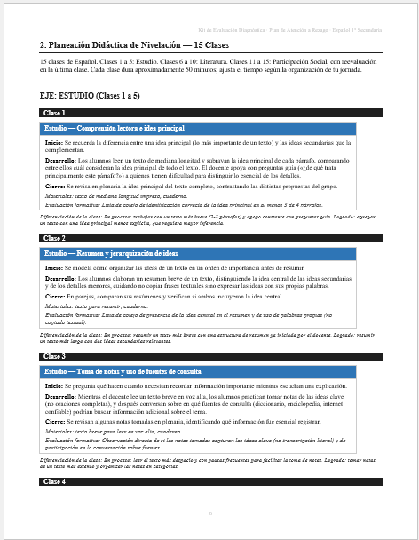 Kit de Evaluación Diagnóstica NEM Español 1° de Secundaria 2026-2027 | 4 Herramientas para Evaluar y Atender el Rezago | Word y Excel Editable 7 Kit de Evaluación Diagnóstica NEM Español 1° de Secundaria 2026-2027 | 4 Herramientas para Evaluar y Atender el Rezago | Word y Excel Editable - Image 7