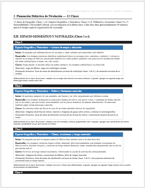 Kit de Evaluación Diagnóstica NEM Geografía 1° de Secundaria 2026-2027 | 4 Herramientas para Evaluar y Atender el Rezago | Word y Excel Editable 7 Kit de Evaluación Diagnóstica NEM Geografía 1° de Secundaria 2026-2027 | 4 Herramientas para Evaluar y Atender el Rezago | Word y Excel Editable - Image 7