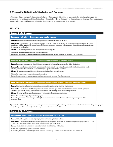 Kit de Evaluación Diagnóstica NEM Telesecundaria 1° 2026-2027 | 4 Herramientas para Evaluar y Atender el Rezago | Word y Excel Editable 7 Kit de Evaluación Diagnóstica NEM Telesecundaria 1° 2026-2027 | 4 Herramientas para Evaluar y Atender el Rezago | Word y Excel Editable - Image 7
