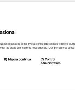 Pregunta sobre qué principio aplica cuando una escuela ajusta su programa para reforzar áreas necesitadas, con opciones: A) Neutralidad pedagógica, B) Mejora continua, C) Control administrativo, D) Productividad escolar.
