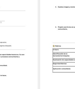 Tecnología 3: Programa Analítico, Planeaciones y Recursos Didácticos 13 Captura de pantalla de una hoja de trabajo en español titulada