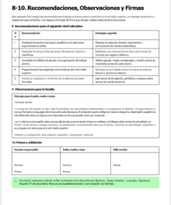 Un documento titulado 