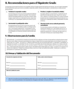 Un apartado del documento en español titulado 