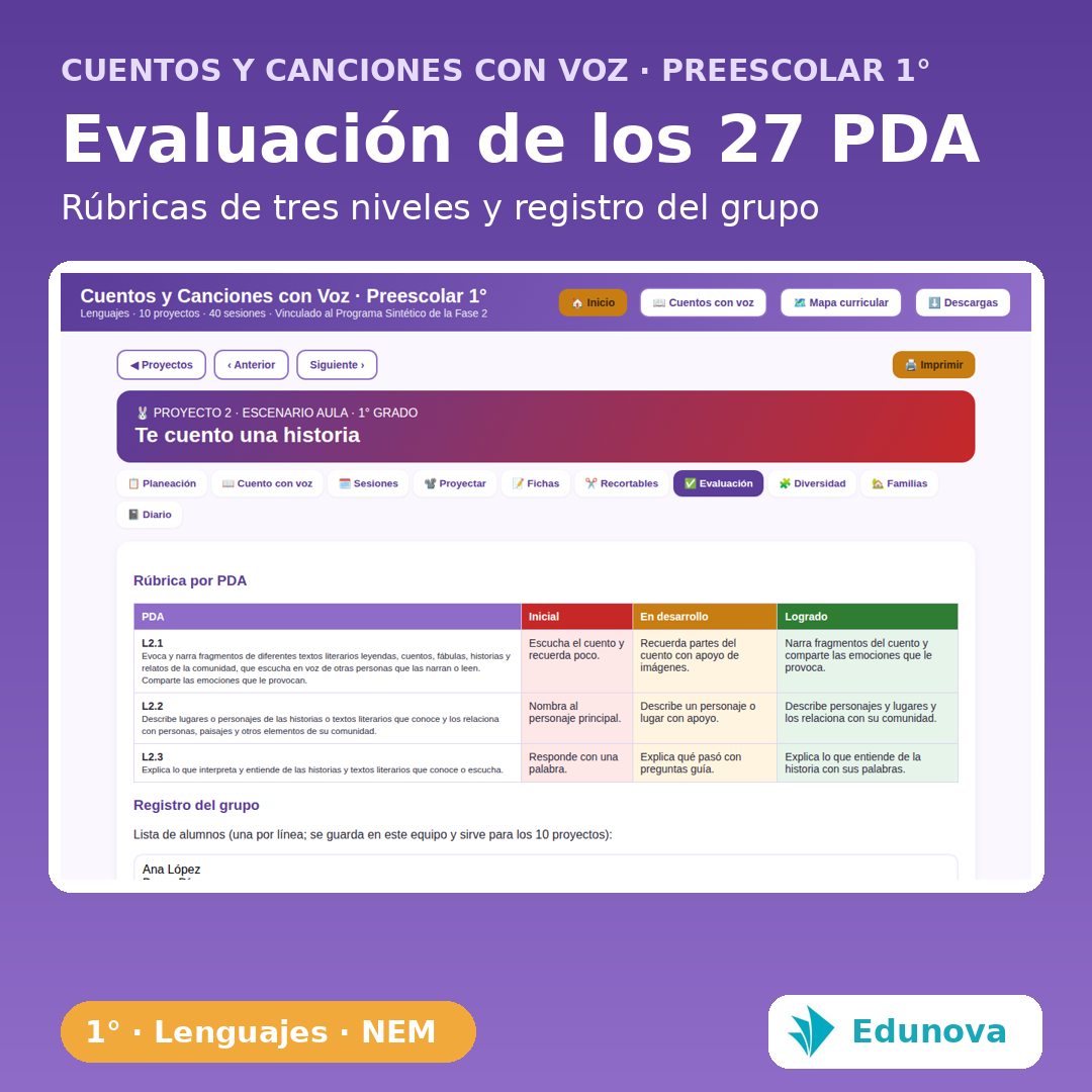 Cuentos y Canciones · Preescolar 1° | 10 Proyectos NEM Fase 2 · Lenguajes y 27 PDA 7 Cuentos y Canciones · Preescolar 1° | 10 Proyectos NEM Fase 2 · Lenguajes y 27 PDA - Imagen 7