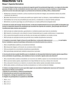Un cuestionario de opciones múltiples en español titulado 