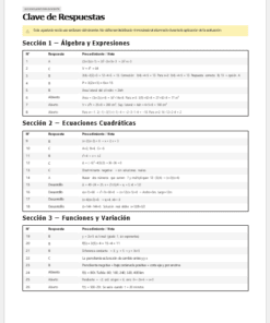 Documento de clave de respuestas titulado 