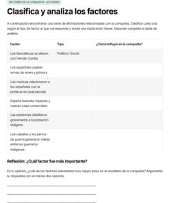 Hoja de trabajo en español titulada 