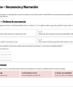 Planeaciones NEM 1° Primaria 2026-2027 Editables en Word | Proyectos, Evaluación Formativa y Ciclo Completo 21 Captura de pantalla de una actividad de lengua española titulada