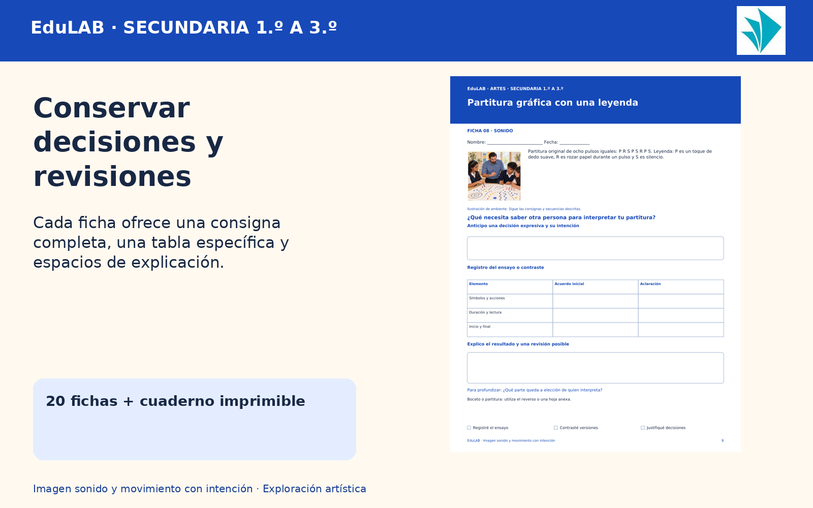 Imagen, sonido y movimiento con intención | Artes de 1.º a 3.º de secundaria | 20 experiencias y 49 recursos 3 Imagen, sonido y movimiento con intención | Artes de 1.º a 3.º de secundaria | 20 experiencias y 49 recursos - Imagen 3