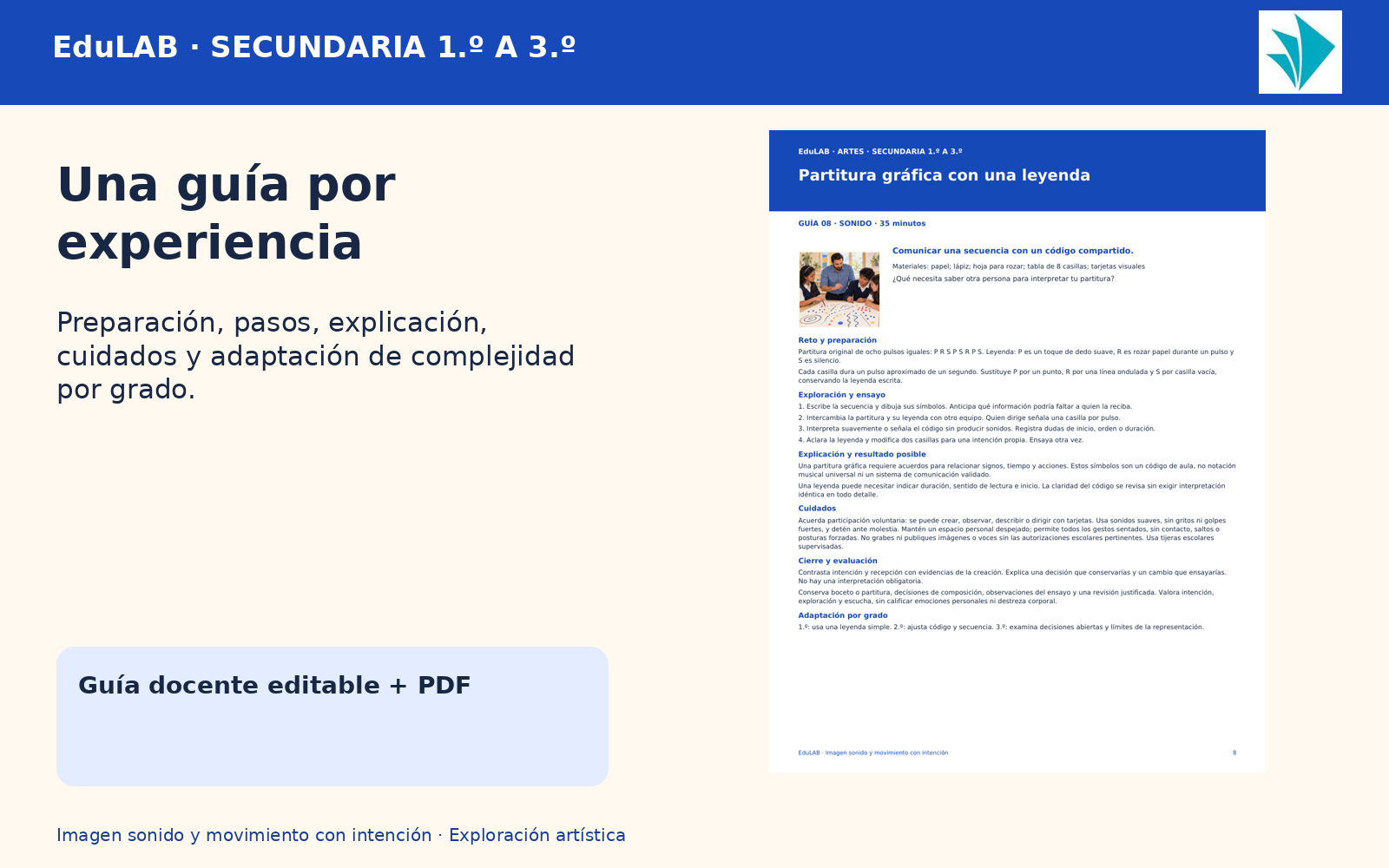 Imagen, sonido y movimiento con intención | Artes de 1.º a 3.º de secundaria | 20 experiencias y 49 recursos 4 Imagen, sonido y movimiento con intención | Artes de 1.º a 3.º de secundaria | 20 experiencias y 49 recursos - Imagen 4