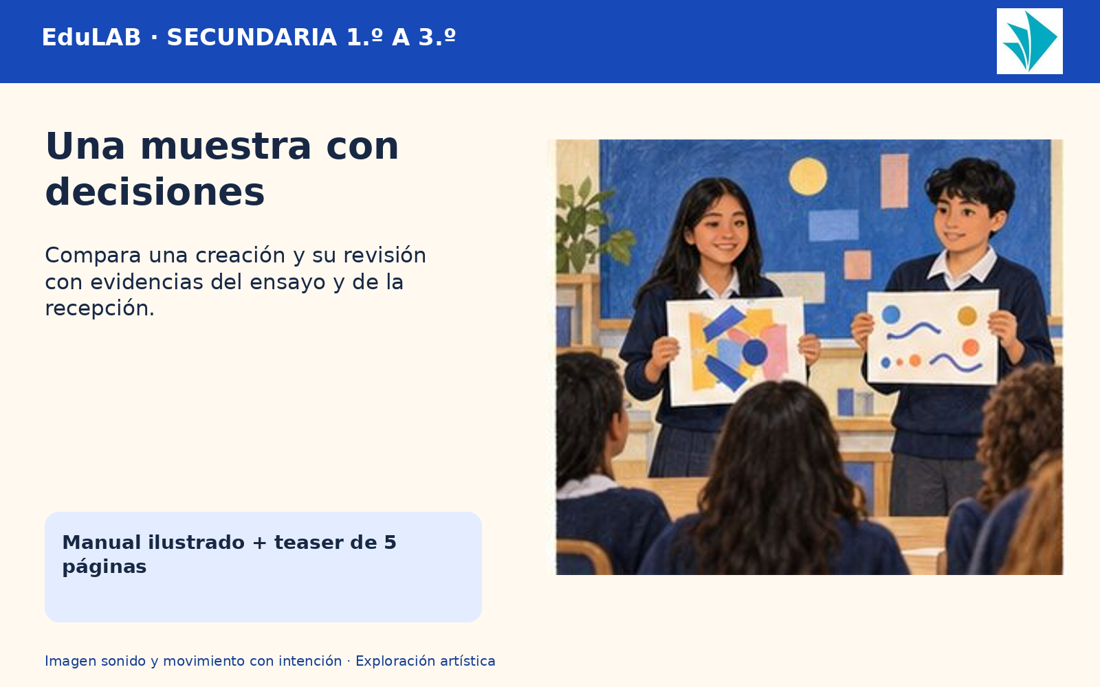 Imagen, sonido y movimiento con intención | Artes de 1.º a 3.º de secundaria | 20 experiencias y 49 recursos 7 Imagen, sonido y movimiento con intención | Artes de 1.º a 3.º de secundaria | 20 experiencias y 49 recursos - Imagen 7