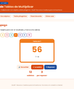 EduKIT Flash Cards de Tablas de Multiplicar para Primaria | 135 Tarjetas, 8 Juegos y Portal Interactivo 8 Imagen 1 33