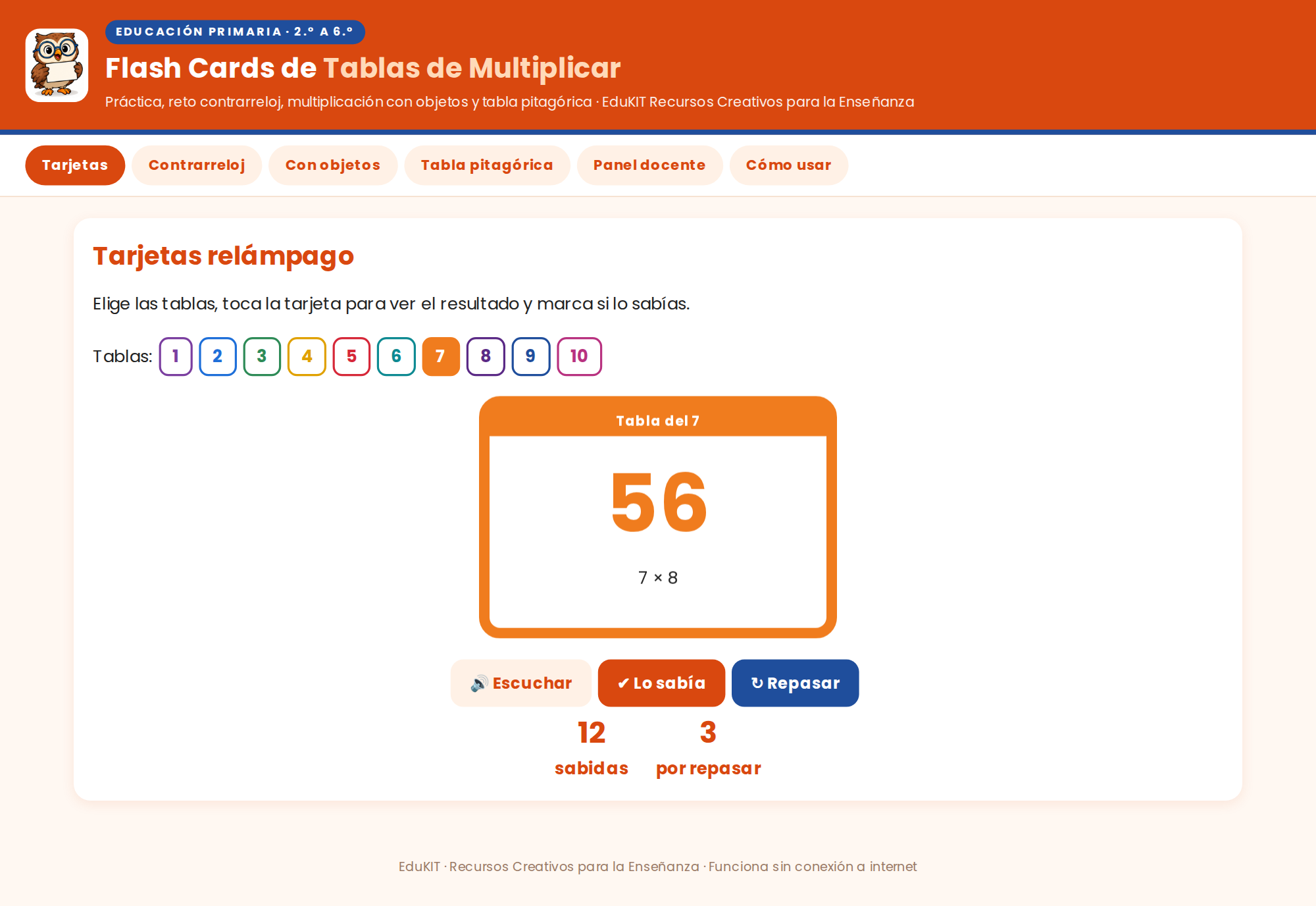 EduKIT Flash Cards de Tablas de Multiplicar para Primaria | 135 Tarjetas, 8 Juegos y Portal Interactivo 2 EduKIT Flash Cards de Tablas de Multiplicar para Primaria | 135 Tarjetas, 8 Juegos y Portal Interactivo - Imagen 2