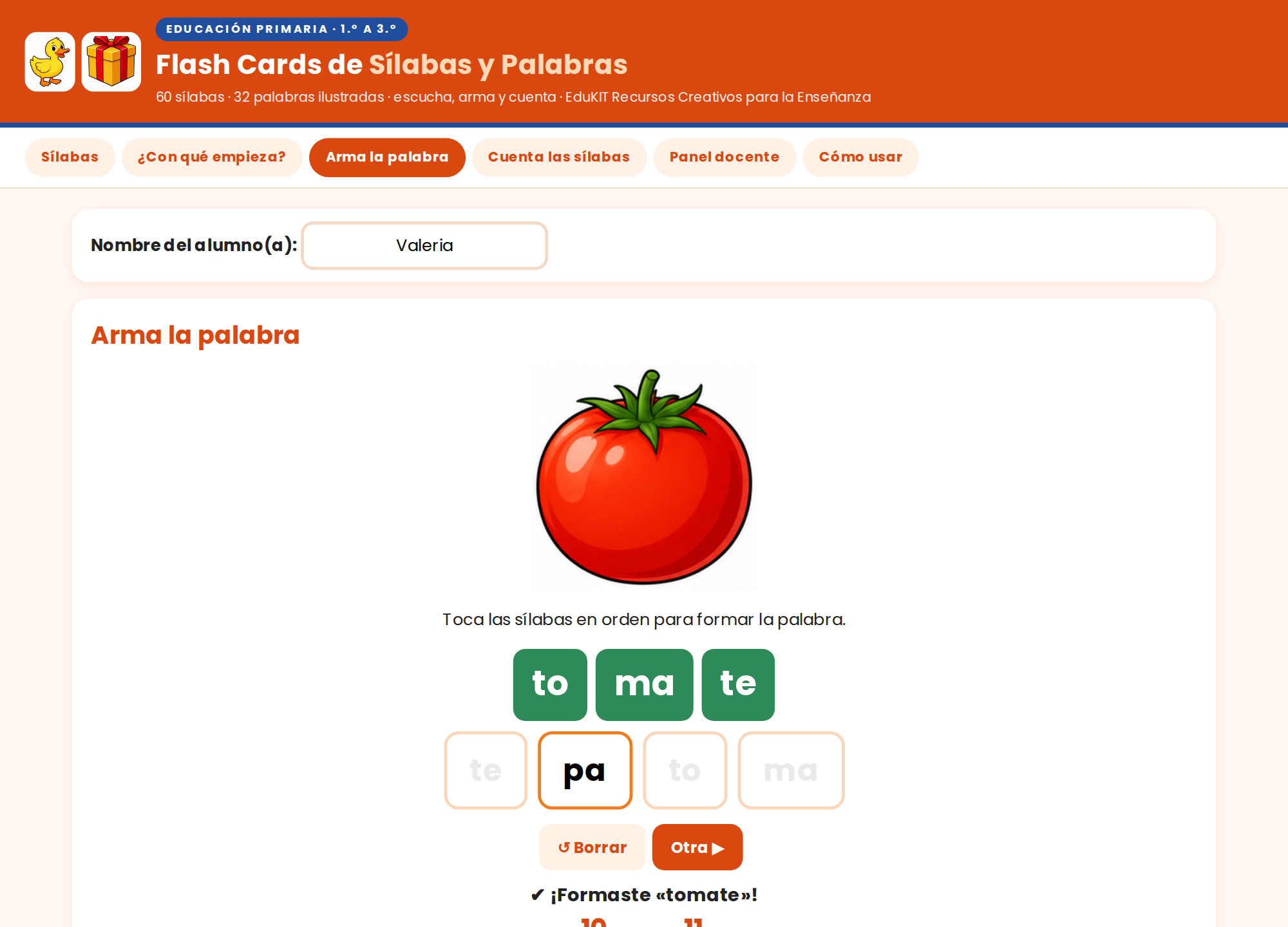 EduKIT Flash Cards de Sílabas y Palabras para Primaria | 92 Tarjetas, 8 Juegos y Portal con Audio 2 EduKIT Flash Cards de Sílabas y Palabras para Primaria | 92 Tarjetas, 8 Juegos y Portal con Audio - Imagen 2