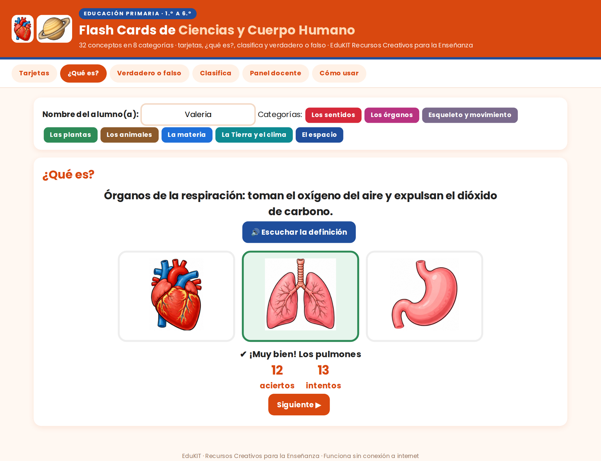 EduKIT Flash Cards de Ciencias y Cuerpo Humano para Primaria | 32 Conceptos, 72 Tarjetas y Portal Interactivo 2 EduKIT Flash Cards de Ciencias y Cuerpo Humano para Primaria | 32 Conceptos, 72 Tarjetas y Portal Interactivo - Imagen 2