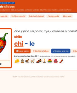 EduKIT Lotería de Sílabas para Primaria | 32 Cartas, 20 Tableros y Portal Interactivo 8 Imagen 1 38