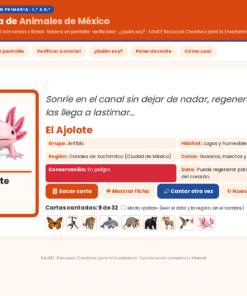 EduKIT Lotería de Animales de México para Primaria | 32 Animales, 20 Tableros y Portal Interactivo 8 Imagen 1 39