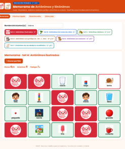 EduKIT Memorama de Antónimos y Sinónimos para Primaria | 120 Tarjetas, 6 Sets y Portal con Audio 8 Imagen 1 43