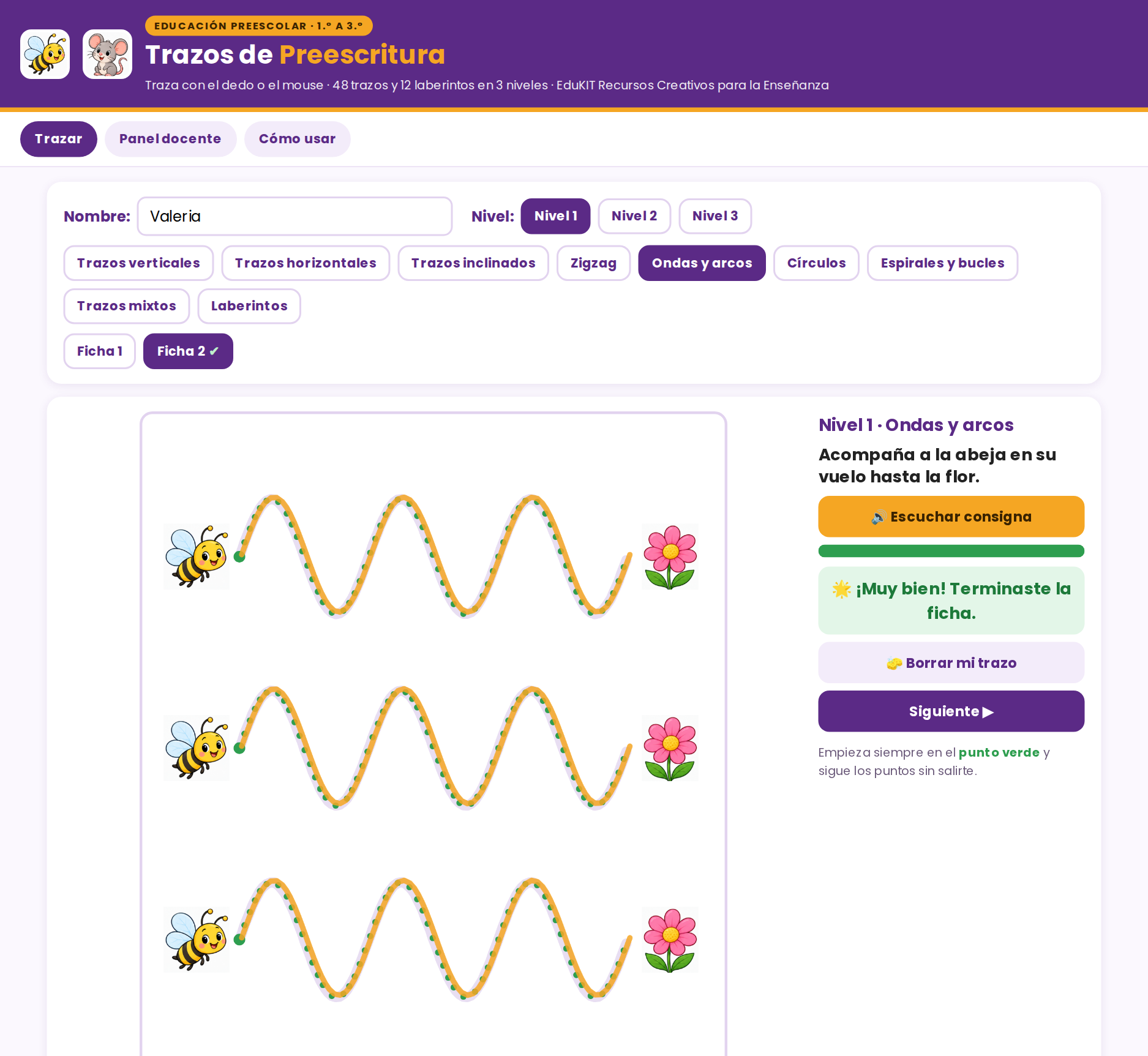 EduKIT Trazos de Preescritura para Preescolar | 60 Fichas, 3 Niveles, 12 Laberintos y Portal para Trazar 2 EduKIT Trazos de Preescritura para Preescolar | 60 Fichas, 3 Niveles, 12 Laberintos y Portal para Trazar - Imagen 2