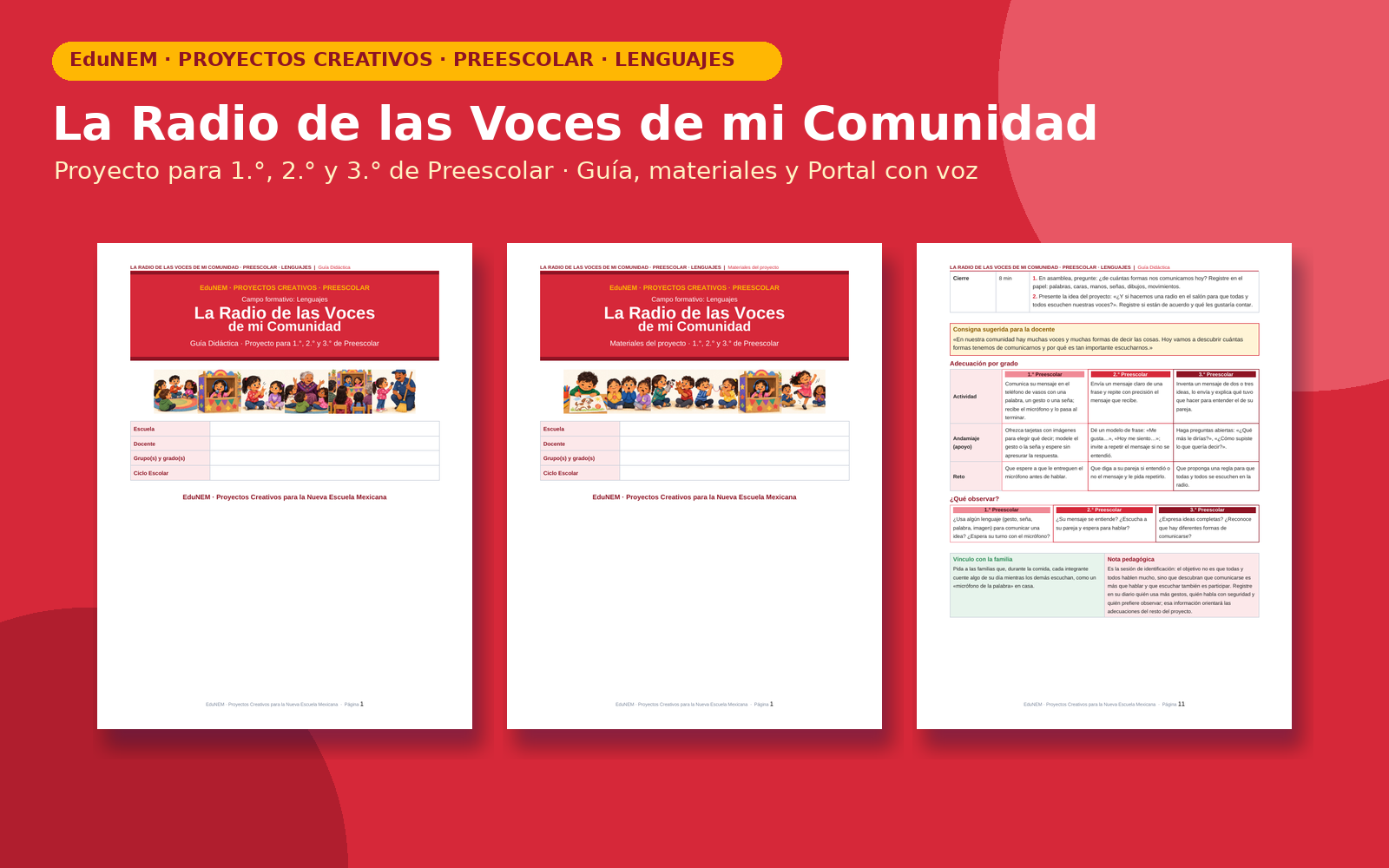 La Radio de las Voces de mi Comunidad | EduNEM Preescolar 1.º a 3.º | Proyecto de Lenguajes en 10 sesiones 2 La Radio de las Voces de mi Comunidad | EduNEM Preescolar 1.º a 3.º | Proyecto de Lenguajes en 10 sesiones - Imagen 2
