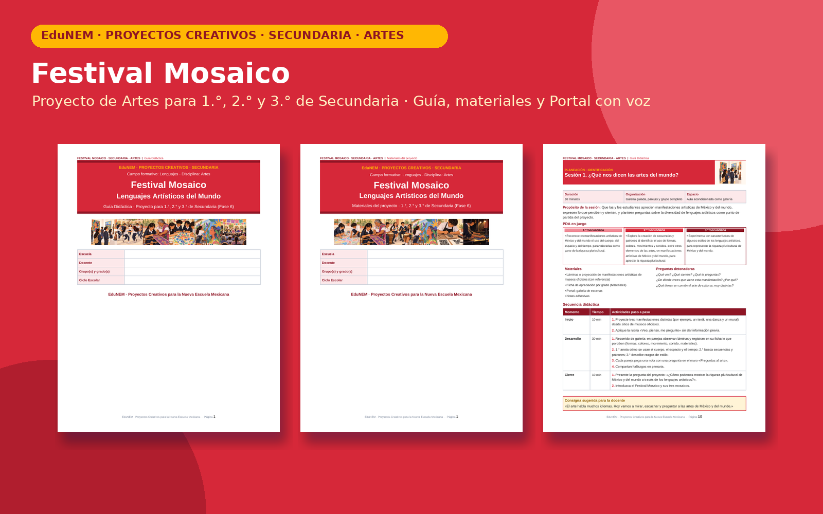 Festival Mosaico | EduNEM Artes Secundaria 1.º a 3.º | Lenguajes artísticos en 10 sesiones 2 Festival Mosaico | EduNEM Artes Secundaria 1.º a 3.º | Lenguajes artísticos en 10 sesiones - Imagen 2