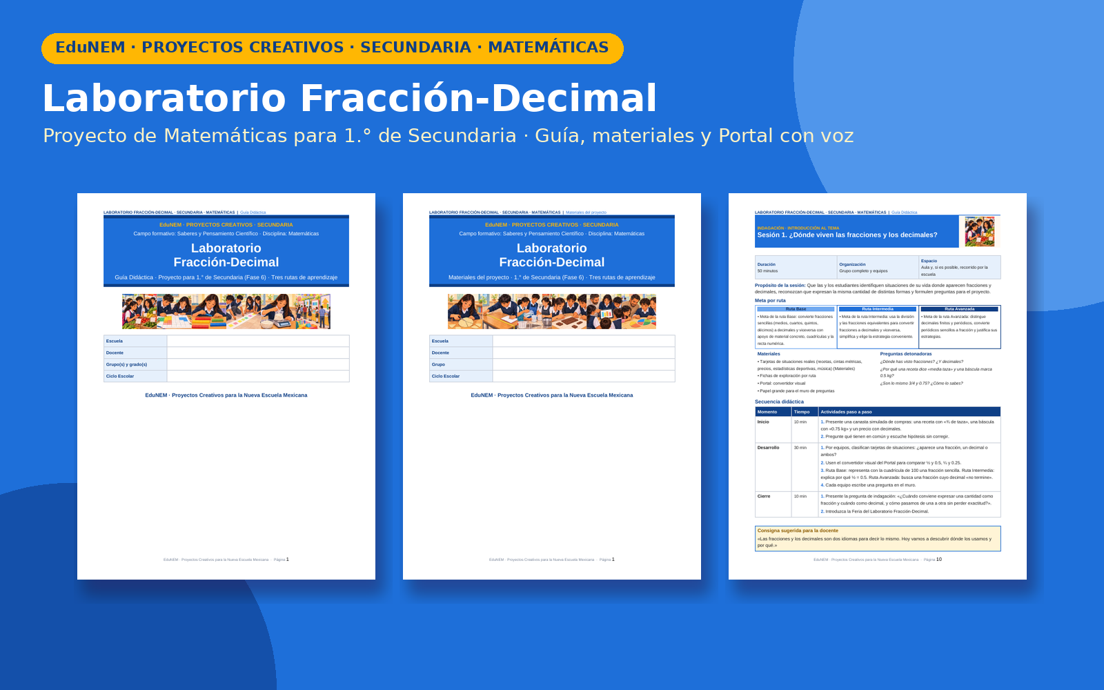 Laboratorio Fracción-Decimal | EduNEM Matemáticas Secundaria 1.º | 10 sesiones y 3 rutas de aprendizaje 2 Laboratorio Fracción-Decimal | EduNEM Matemáticas Secundaria 1.º | 10 sesiones y 3 rutas de aprendizaje - Imagen 2