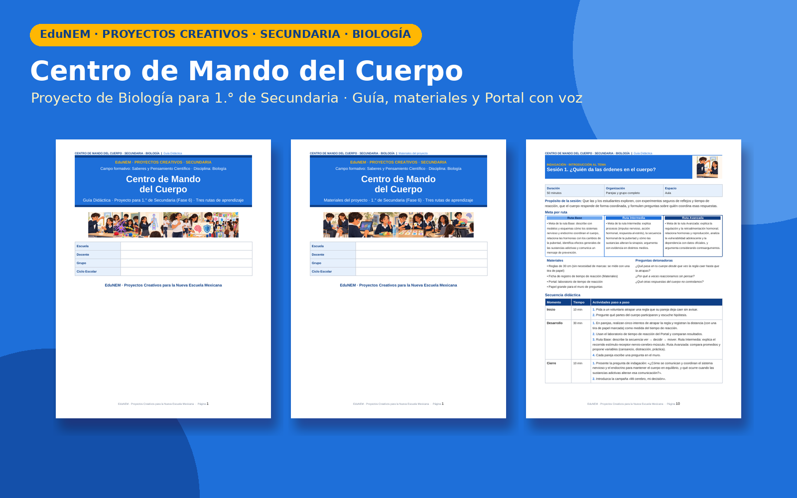 Centro de Mando del Cuerpo | EduNEM Biología Secundaria 1.º | 10 sesiones y 3 rutas de aprendizaje 2 Centro de Mando del Cuerpo | EduNEM Biología Secundaria 1.º | 10 sesiones y 3 rutas de aprendizaje - Imagen 2