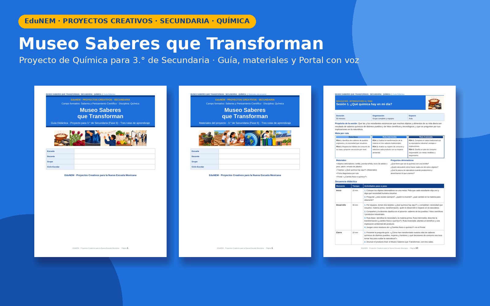 Museo Saberes que Transforman | EduNEM Química Secundaria 3.º | 10 sesiones y 3 rutas de aprendizaje 2 Museo Saberes que Transforman | EduNEM Química Secundaria 3.º | 10 sesiones y 3 rutas de aprendizaje - Imagen 2