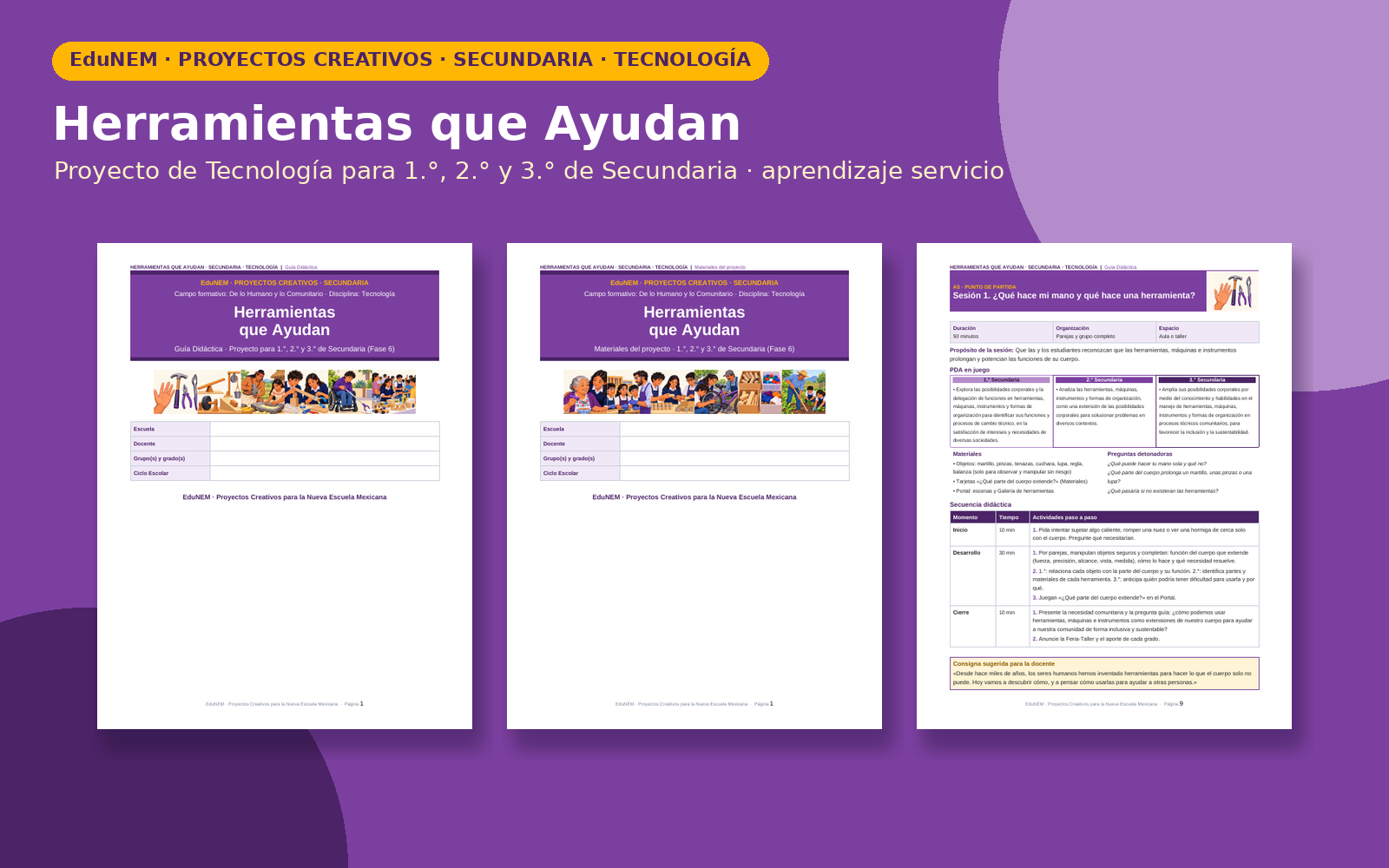 Herramientas que Ayudan | EduNEM Tecnología Secundaria 1.º a 3.º | 10 sesiones y 12 fichas 2 Vista previa 2 de Herramientas que Ayudan | EduNEM Tecnología Secundaria 1.º a 3.º | 10 sesiones y 12 fichas