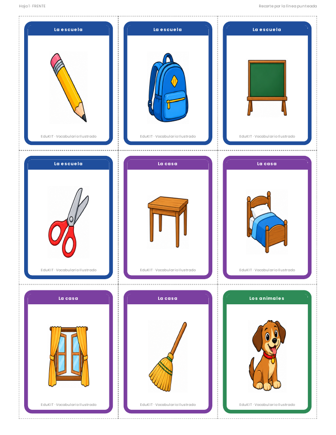 EduKIT Flash Cards de Vocabulario Ilustrado para Primaria | 32 Palabras, 72 Tarjetas y Portal con Audio 3 EduKIT Flash Cards de Vocabulario Ilustrado para Primaria | 32 Palabras, 72 Tarjetas y Portal con Audio - Imagen 3