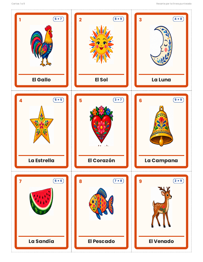 EduKIT Lotería de Multiplicaciones para Primaria | 32 Cartas, 20 Tableros y Cantor Digital 3 EduKIT Lotería de Multiplicaciones para Primaria | 32 Cartas, 20 Tableros y Cantor Digital - Imagen 3