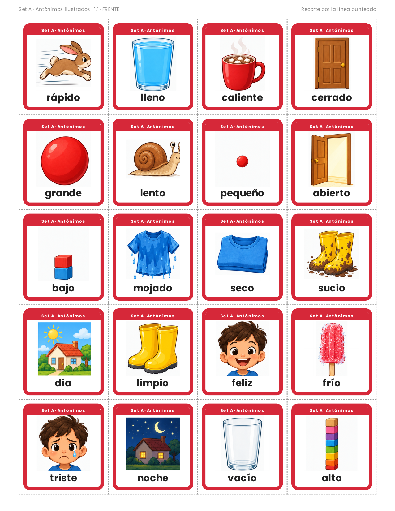 EduKIT Memorama de Antónimos y Sinónimos para Primaria | 120 Tarjetas, 6 Sets y Portal con Audio 3 EduKIT Memorama de Antónimos y Sinónimos para Primaria | 120 Tarjetas, 6 Sets y Portal con Audio - Imagen 3