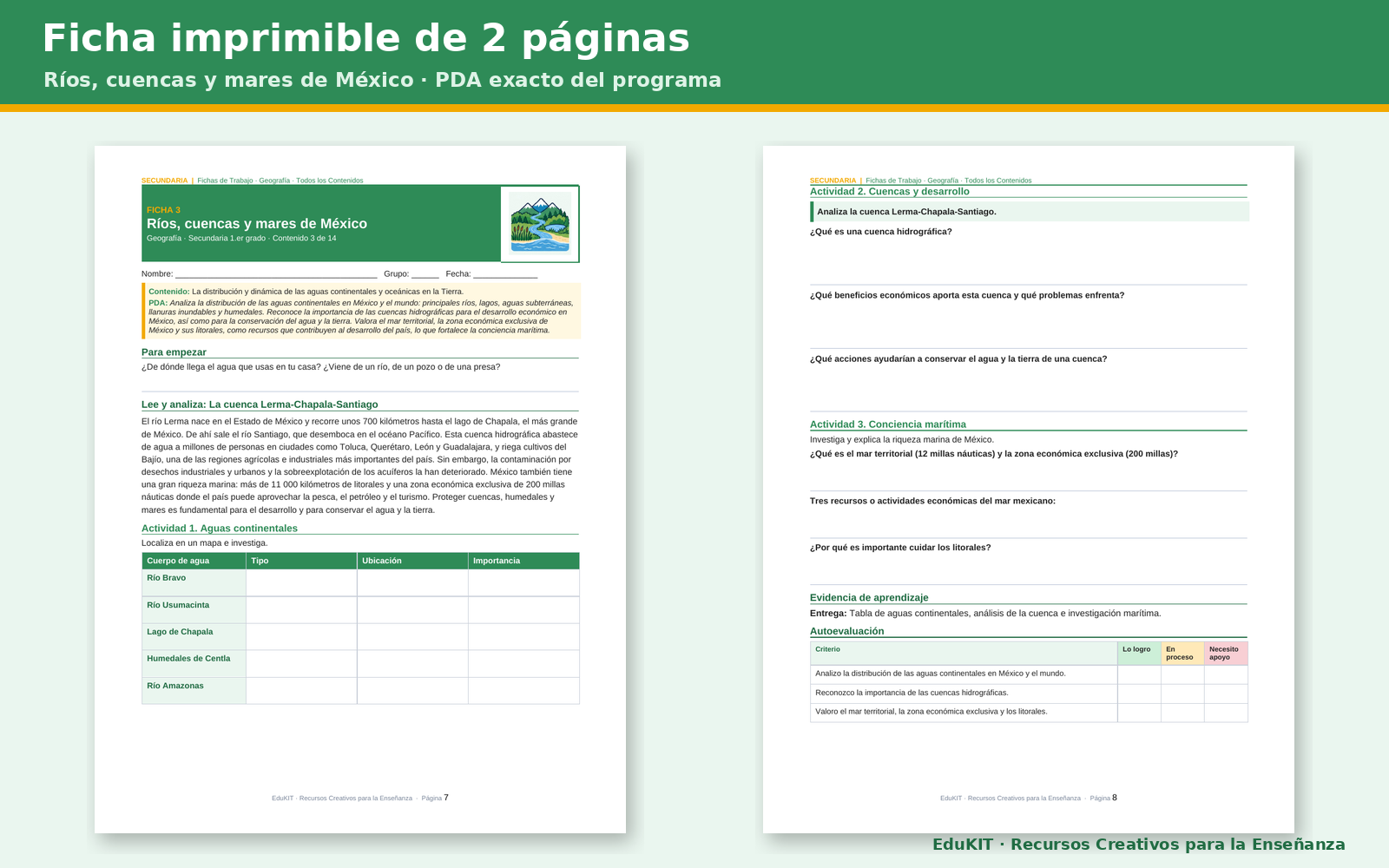 Fichas de Trabajo de Geografía para Secundaria 1.er Grado | 14 Fichas, Rúbricas y Todos los Contenidos 3 Fichas de Trabajo de Geografía para Secundaria 1.er Grado | 14 Fichas, Rúbricas y Todos los Contenidos - Imagen 3