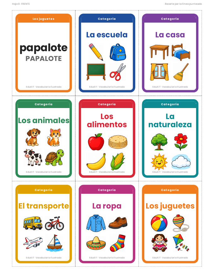 EduKIT Flash Cards de Vocabulario Ilustrado para Primaria | 32 Palabras, 72 Tarjetas y Portal con Audio 4 EduKIT Flash Cards de Vocabulario Ilustrado para Primaria | 32 Palabras, 72 Tarjetas y Portal con Audio - Imagen 4