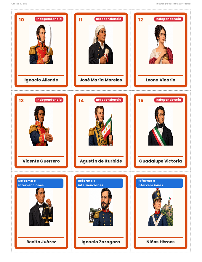EduKIT Lotería de Personajes de la Historia de México para Primaria | 32 Personajes, 20 Tableros y Portal Interactivo 4 EduKIT Lotería de Personajes de la Historia de México para Primaria | 32 Personajes, 20 Tableros y Portal Interactivo - Imagen 4