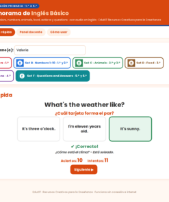 EduKIT Memorama de Inglés Básico para Primaria | 120 Tarjetas, 6 Sets y Portal con Audio en Inglés 10 Imagen 3 45