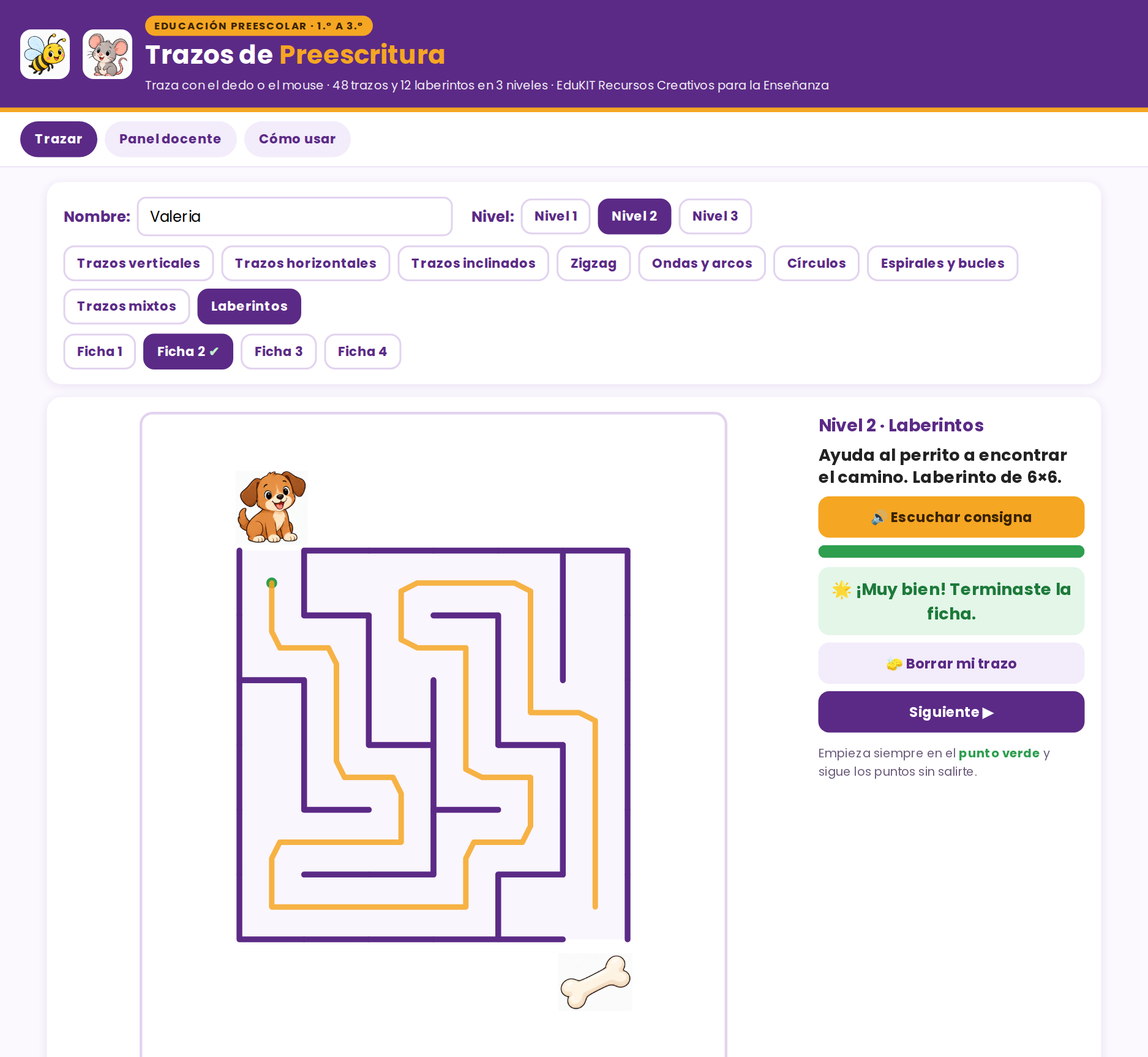 EduKIT Trazos de Preescritura para Preescolar | 60 Fichas, 3 Niveles, 12 Laberintos y Portal para Trazar 4 EduKIT Trazos de Preescritura para Preescolar | 60 Fichas, 3 Niveles, 12 Laberintos y Portal para Trazar - Imagen 4