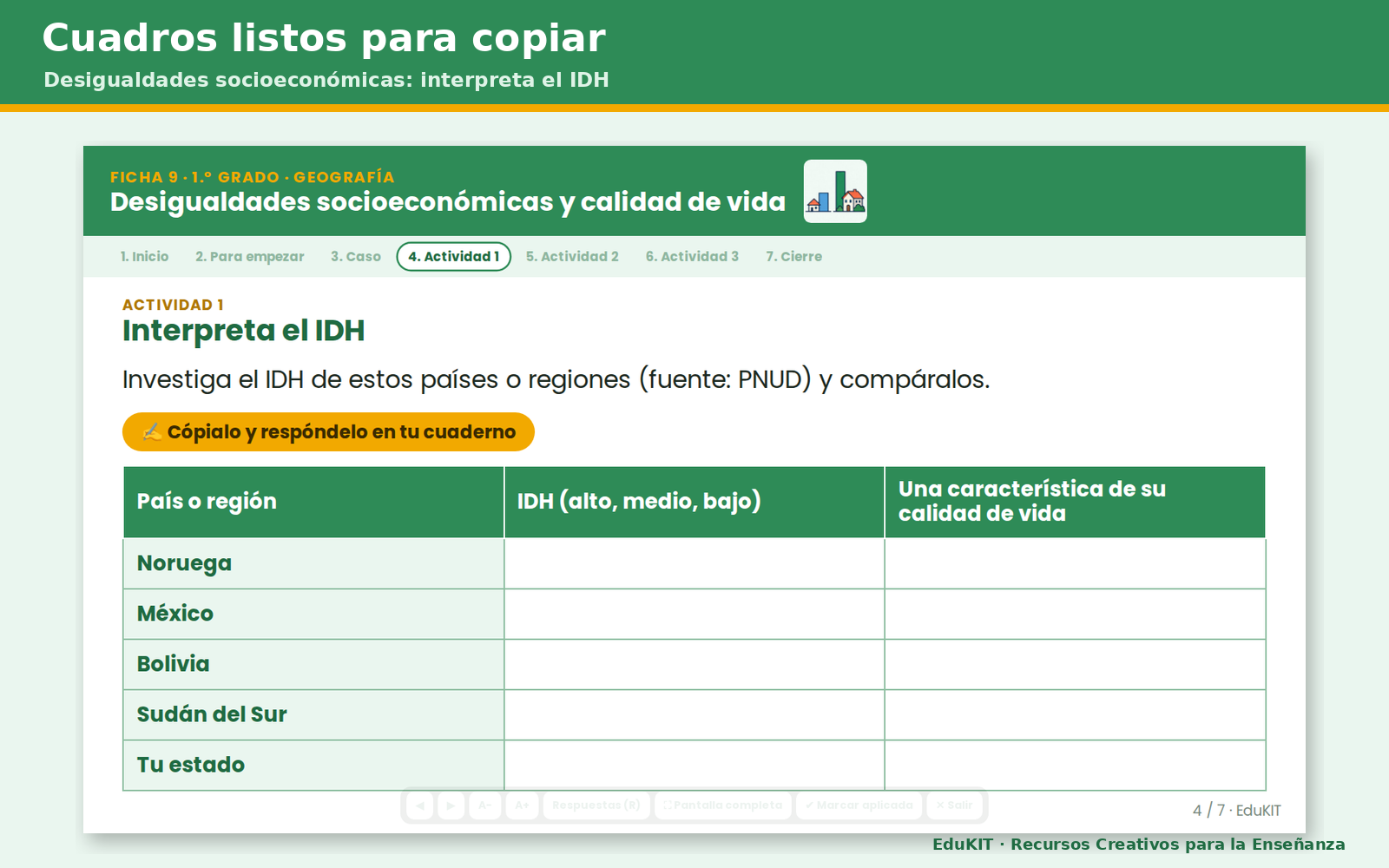 Fichas de Trabajo de Geografía para Secundaria 1.er Grado | 14 Fichas, Rúbricas y Todos los Contenidos 4 Fichas de Trabajo de Geografía para Secundaria 1.er Grado | 14 Fichas, Rúbricas y Todos los Contenidos - Imagen 4