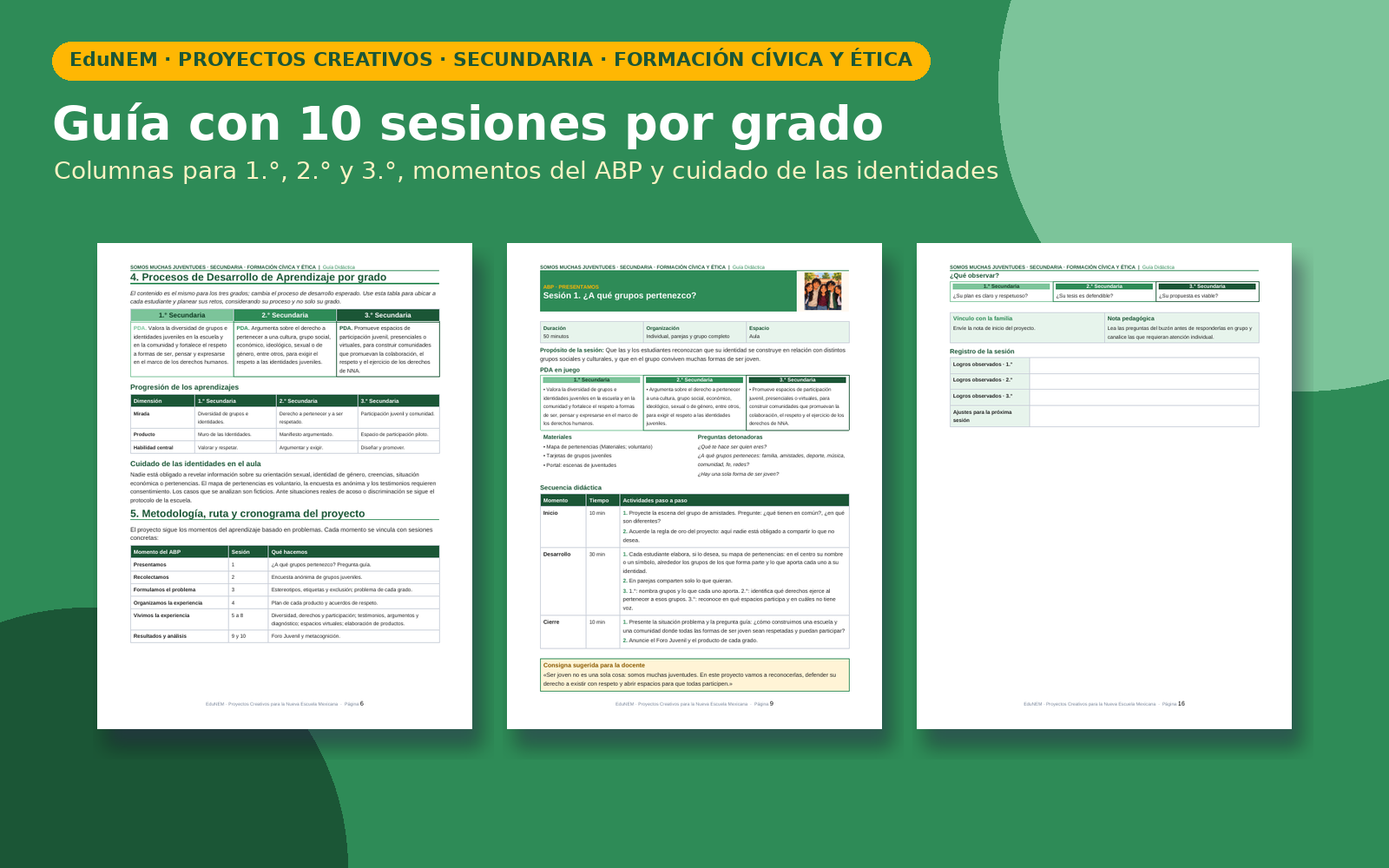 Somos Muchas Juventudes | EduNEM Formación Cívica y Ética Secundaria 1.º a 3.º | 10 sesiones y 12 fichas 4 Vista previa 4 de Somos Muchas Juventudes | EduNEM Formación Cívica y Ética Secundaria 1.º a 3.º | 10 sesiones y 12 fichas