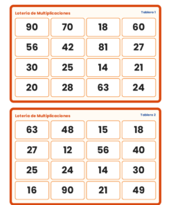 EduKIT Lotería de Multiplicaciones para Primaria | 32 Cartas, 20 Tableros y Cantor Digital 11 Imagen 4 37