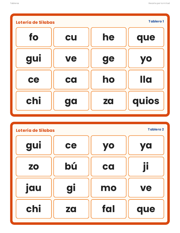 EduKIT Lotería de Sílabas para Primaria | 32 Cartas, 20 Tableros y Portal Interactivo 5 EduKIT Lotería de Sílabas para Primaria | 32 Cartas, 20 Tableros y Portal Interactivo - Imagen 5