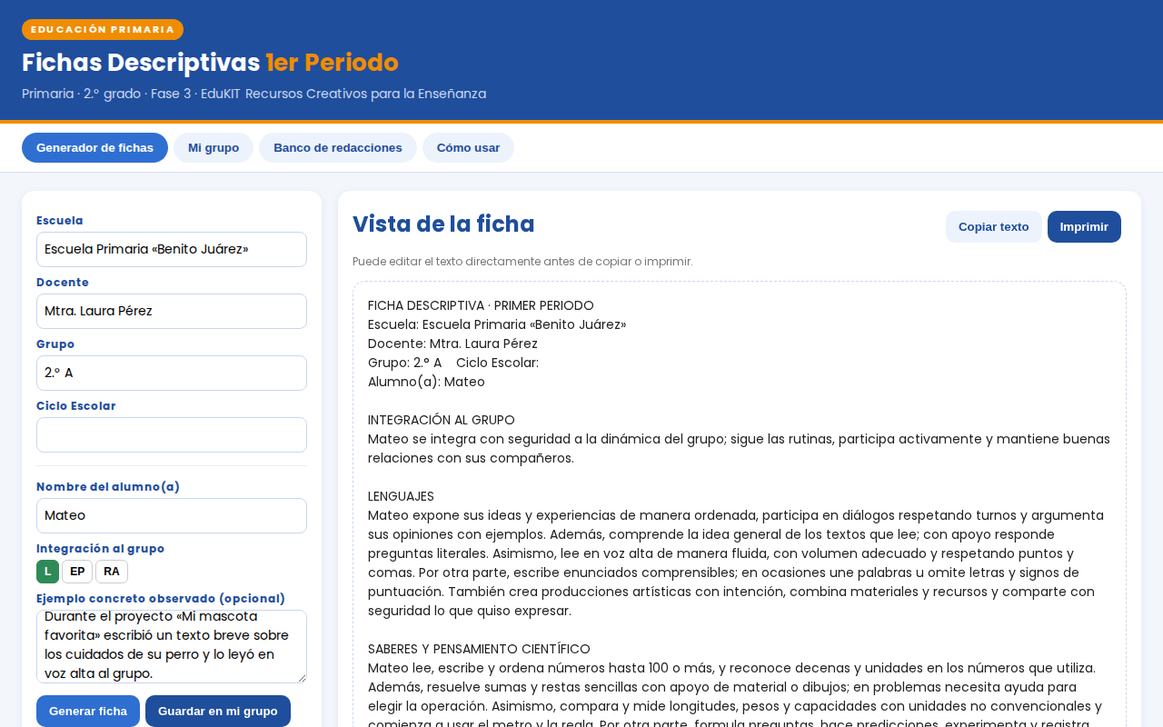 Fichas Descriptivas 1er Periodo · 2° Primaria | Evaluación Formativa 5 Fichas Descriptivas 1er Periodo · 2° Primaria | Evaluación Formativa - Imagen 5