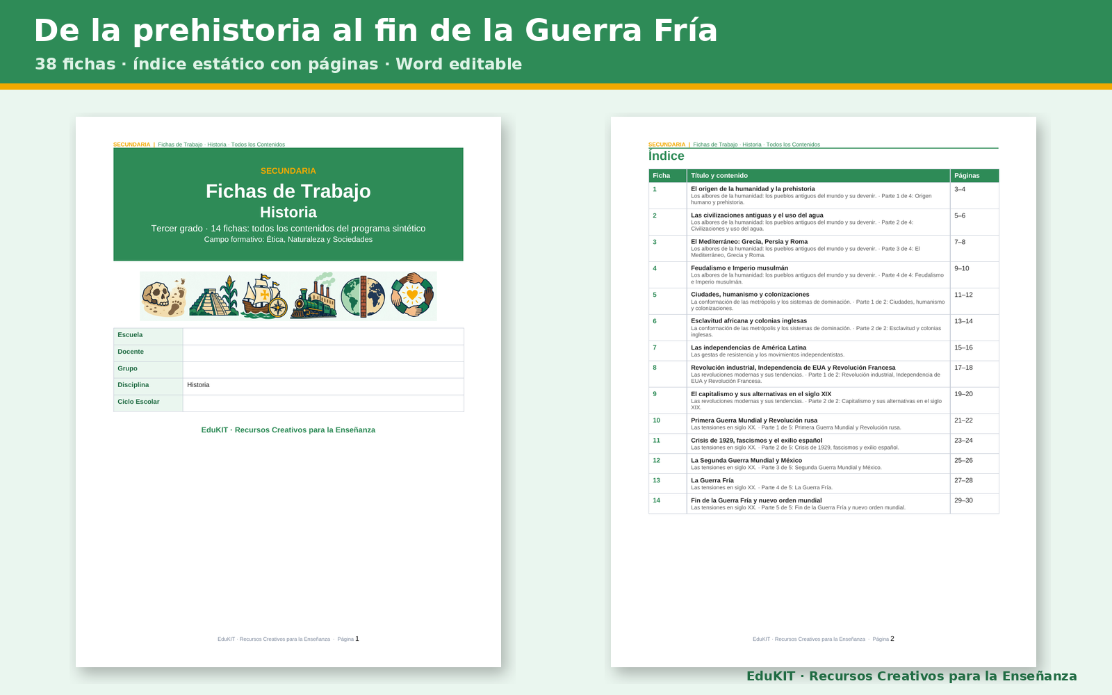 EduKIT Fichas de Trabajo de Historia para Secundaria 1.°, 2.° y 3.° | 38 Fichas, Rúbricas y Todos los Contenidos con PDA 5 EduKIT Fichas de Trabajo de Historia para Secundaria 1.°, 2.° y 3.° | 38 Fichas, Rúbricas y Todos los Contenidos con PDA - Imagen 5