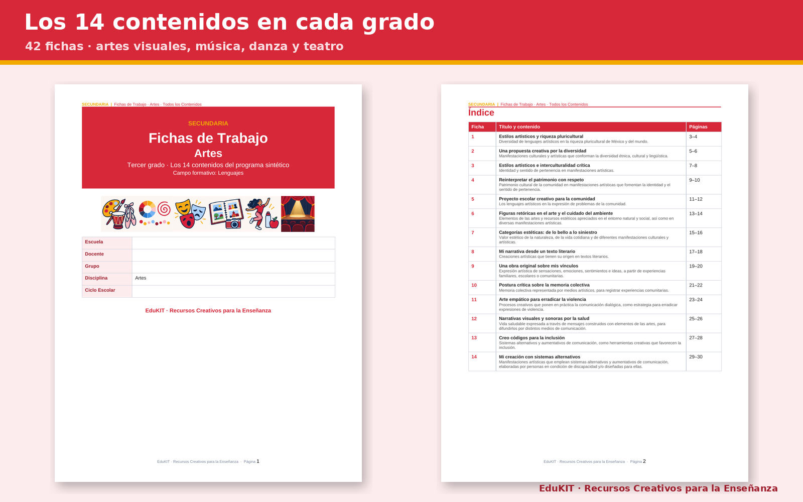 Fichas de Trabajo de Artes para Secundaria 1.°, 2.° y 3.° | 42 Fichas, Rúbricas y los 14 Contenidos 5 Fichas de Trabajo de Artes para Secundaria 1.°, 2.° y 3.° | 42 Fichas, Rúbricas y los 14 Contenidos - Imagen 5