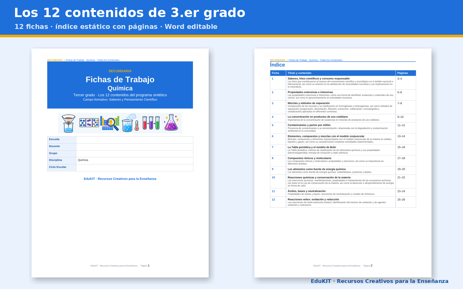 Fichas de Trabajo de Química para Secundaria 3.er Grado | 12 Fichas, 12 Experimentos y los 12 Contenidos 5 Fichas de Trabajo de Química para Secundaria 3.er Grado | 12 Fichas, 12 Experimentos y los 12 Contenidos - Imagen 5