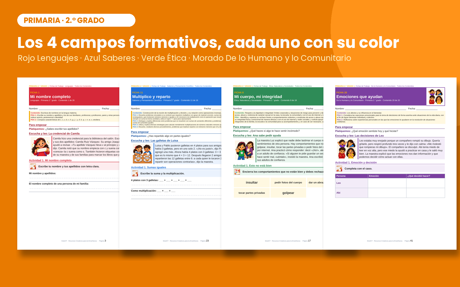 Fichas de Trabajo para Primaria 2.° Grado | 80 Fichas de los 4 Campos Formativos y Todos los Contenidos 5 Fichas de Trabajo para Primaria 2.° Grado | 80 Fichas de los 4 Campos Formativos y Todos los Contenidos - Imagen 5